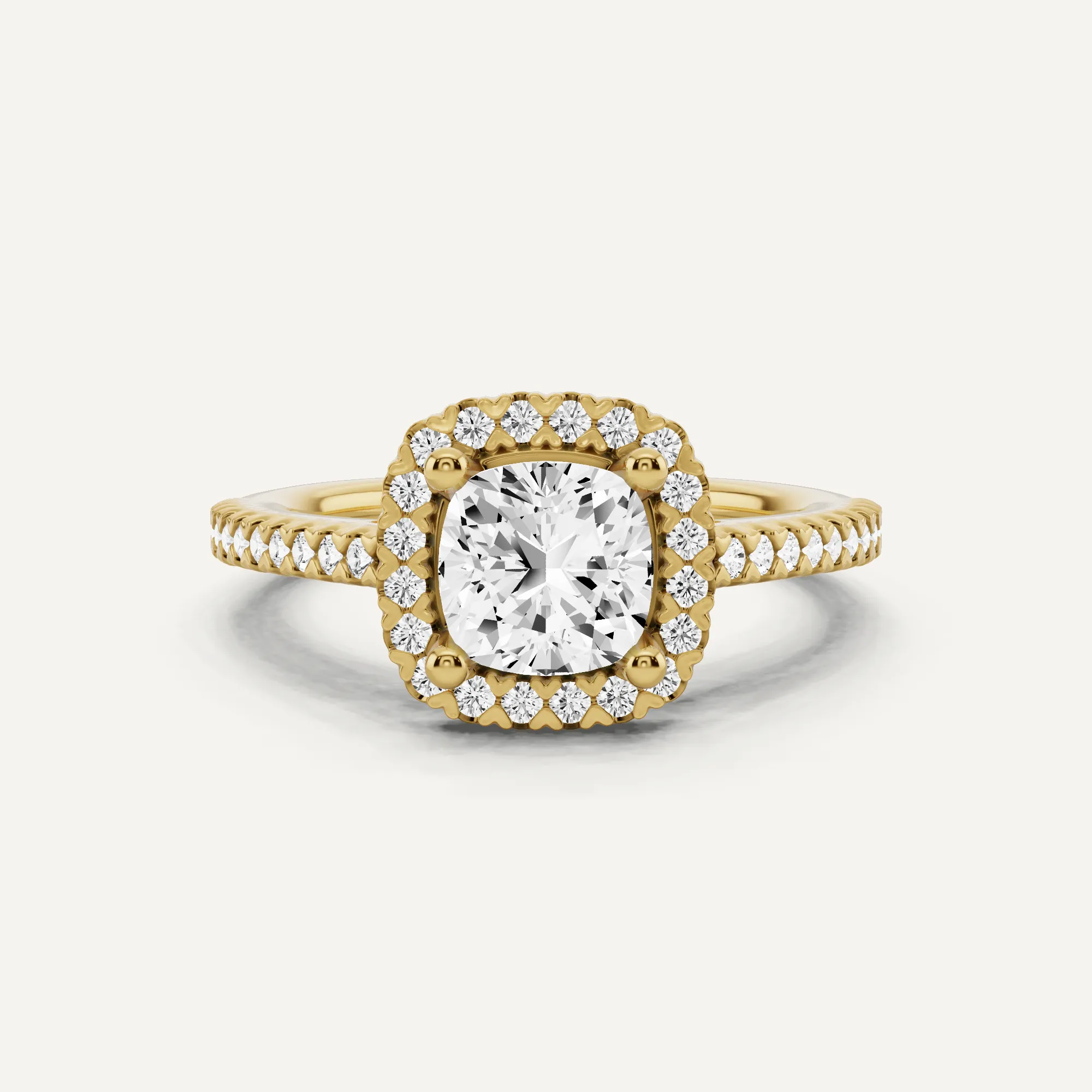 1 1/3 ctw Cushion Diamond Pave Halo Engagement Ring
