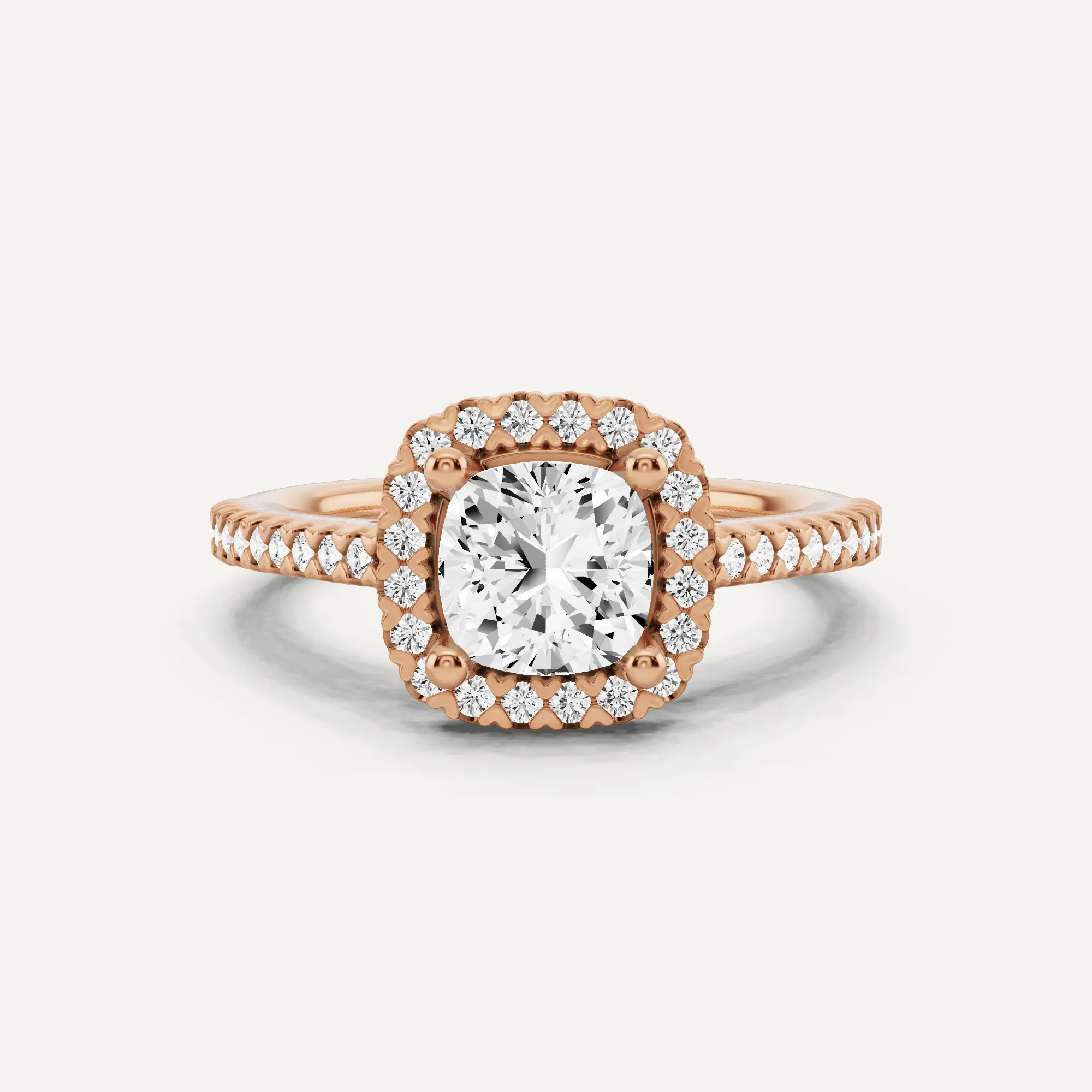 1 1/3 ctw Cushion Diamond Pave Halo Engagement Ring