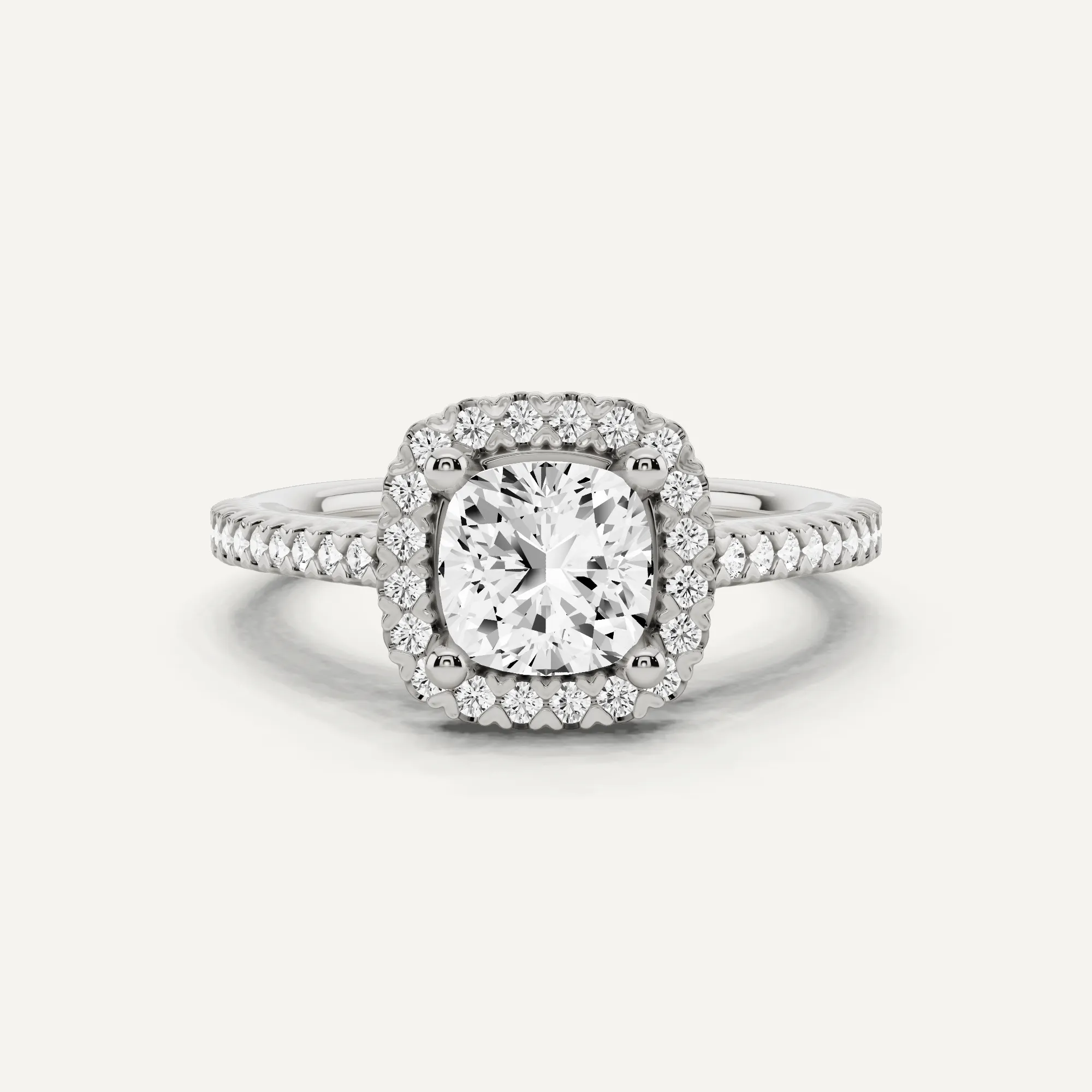 1 1/3 ctw Cushion Diamond Pave Halo Engagement Ring