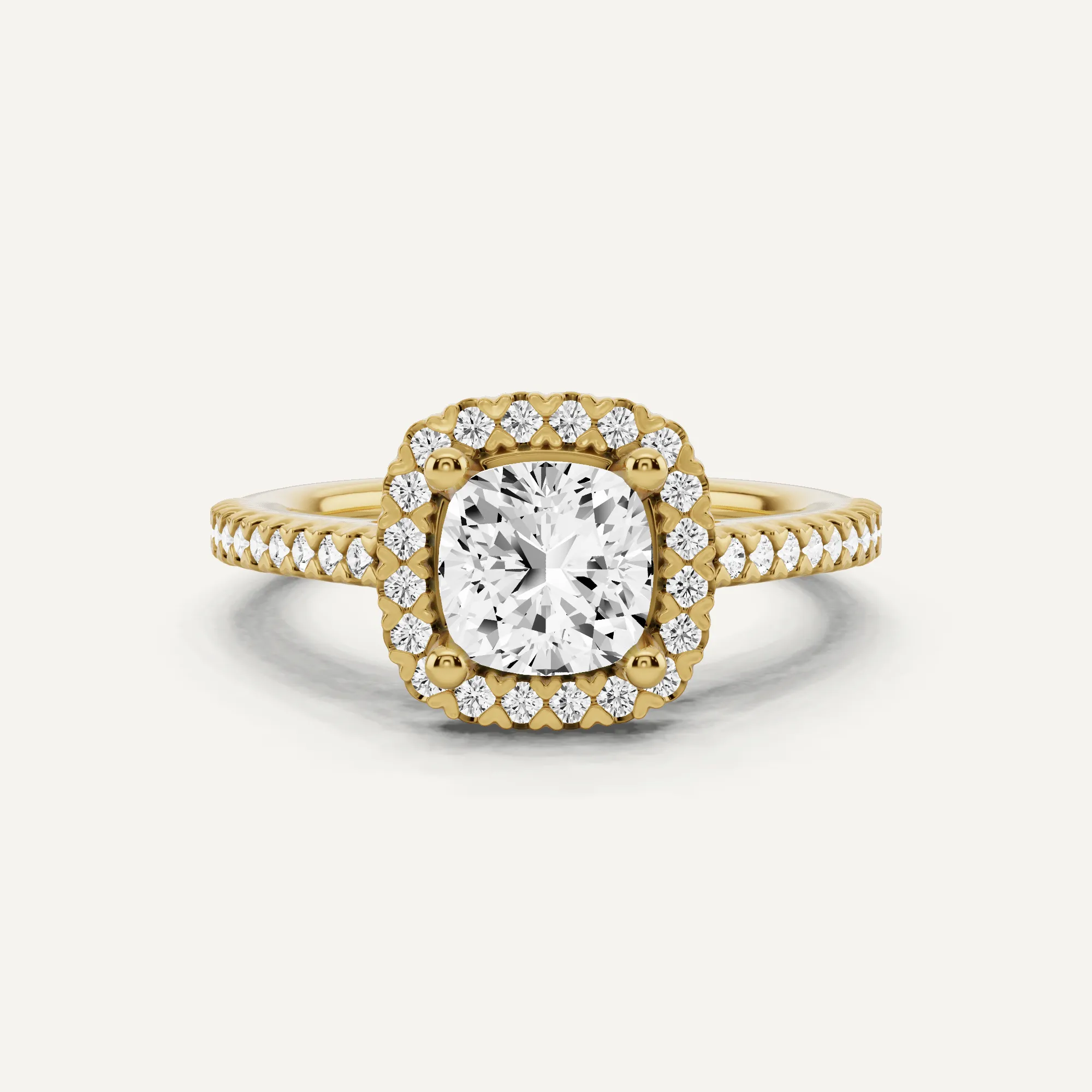 1 1/3 ctw Cushion Diamond Pave Halo Engagement Ring