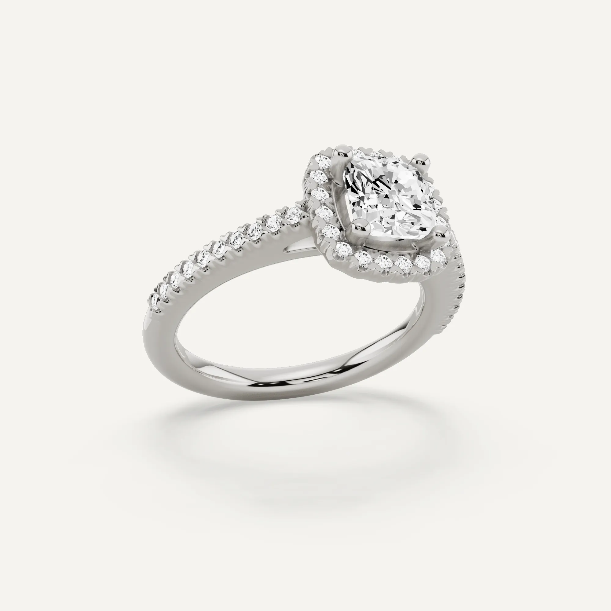 1 1/3 ctw Cushion Diamond Pave Halo Engagement Ring