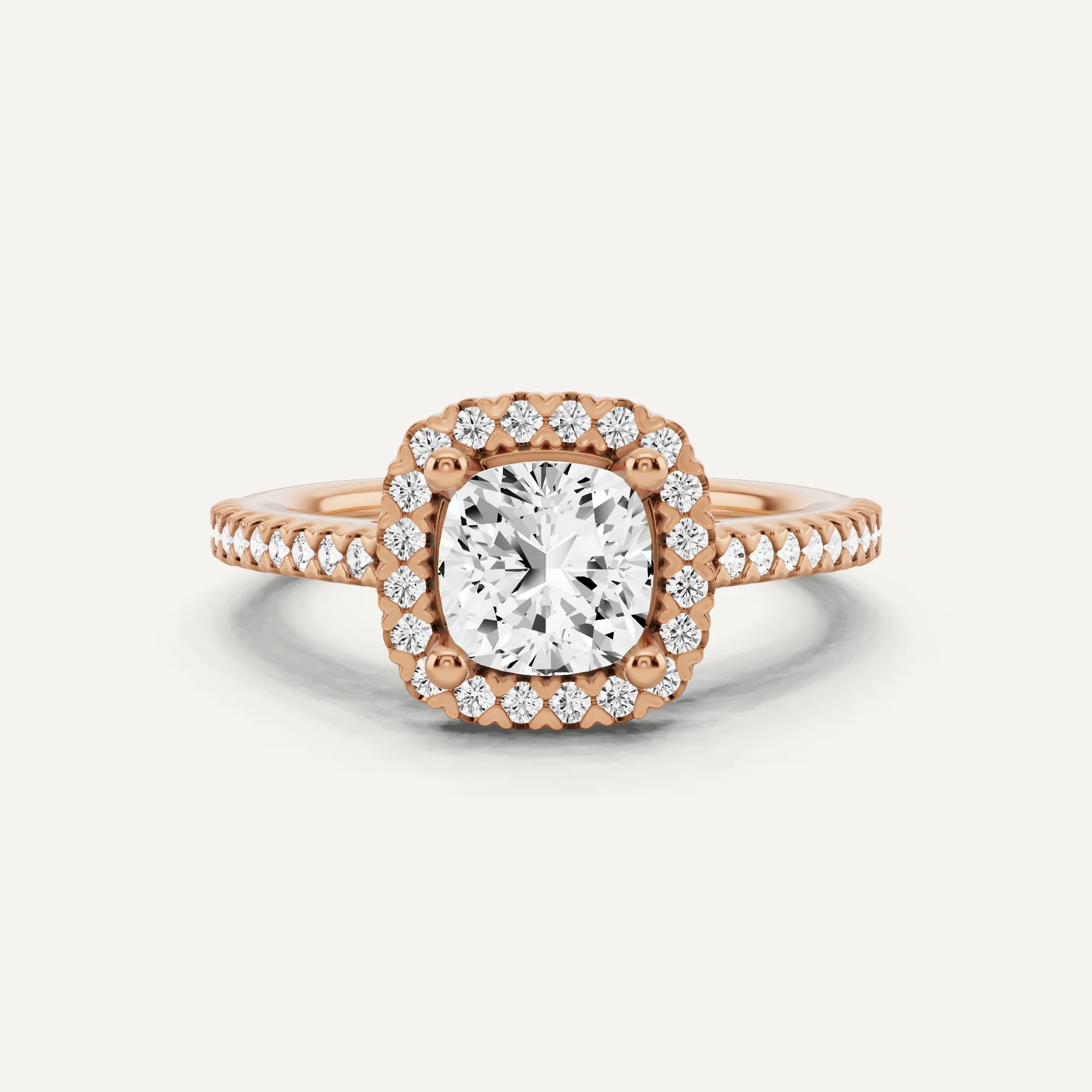 1 1/3 ctw Cushion Diamond Pave Halo Engagement Ring