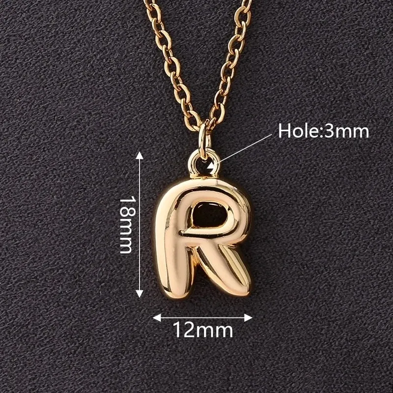 1 Pc/Package 18x12mm 18x11mm 18x13mm Hole 3~3.9mm Copper Gold Plated Letter Polished Pendant Chain