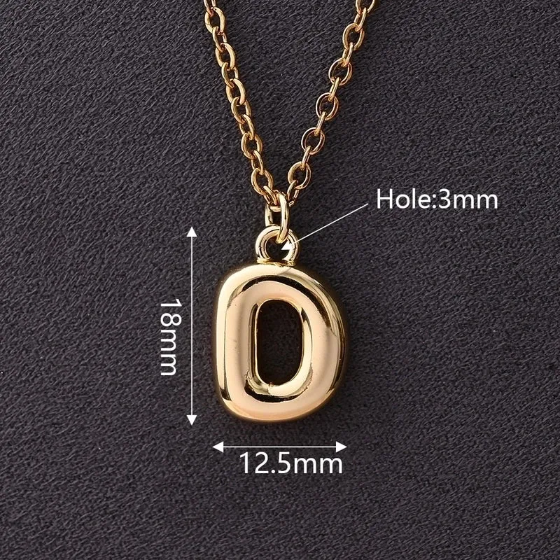 1 Pc/Package 18x12mm 18x11mm 18x13mm Hole 3~3.9mm Copper Gold Plated Letter Polished Pendant Chain