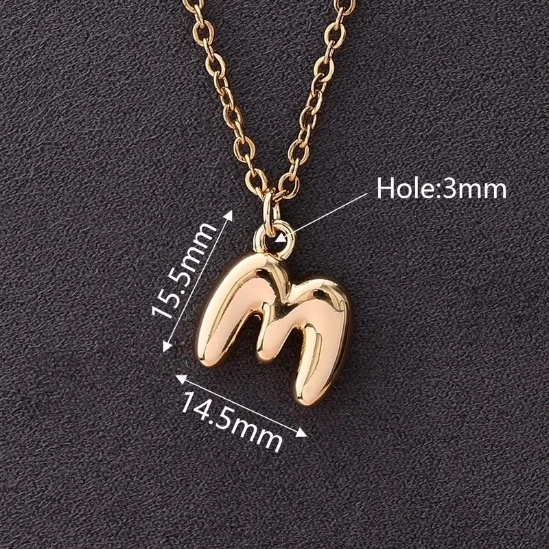 1 Pc/Package 18x12mm 18x11mm 18x13mm Hole 3~3.9mm Copper Gold Plated Letter Polished Pendant Chain
