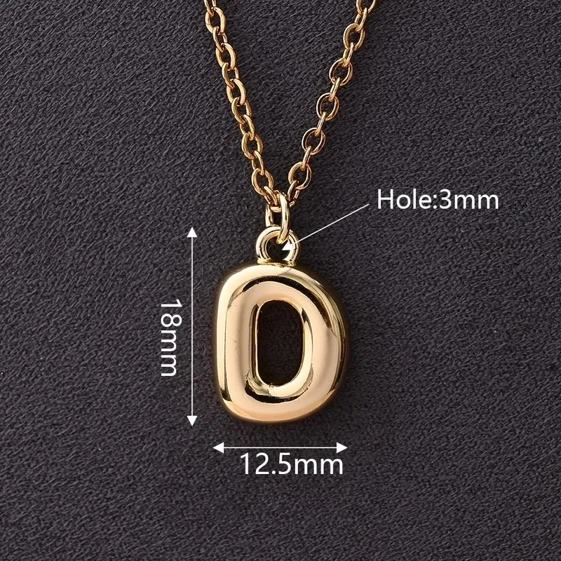 1 Pc/Package 18x12mm 18x11mm 18x13mm Hole 3~3.9mm Copper Gold Plated Letter Polished Pendant Chain