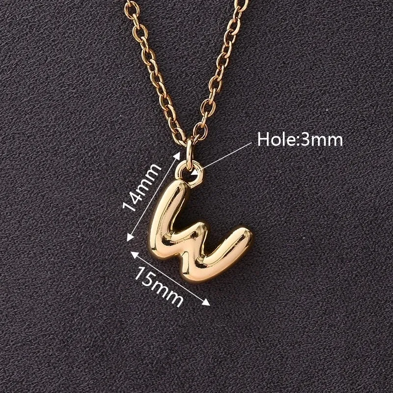 1 Pc/Package 18x12mm 18x11mm 18x13mm Hole 3~3.9mm Copper Gold Plated Letter Polished Pendant Chain
