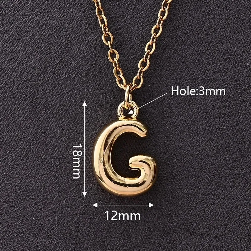 1 Pc/Package 18x12mm 18x11mm 18x13mm Hole 3~3.9mm Copper Gold Plated Letter Polished Pendant Chain