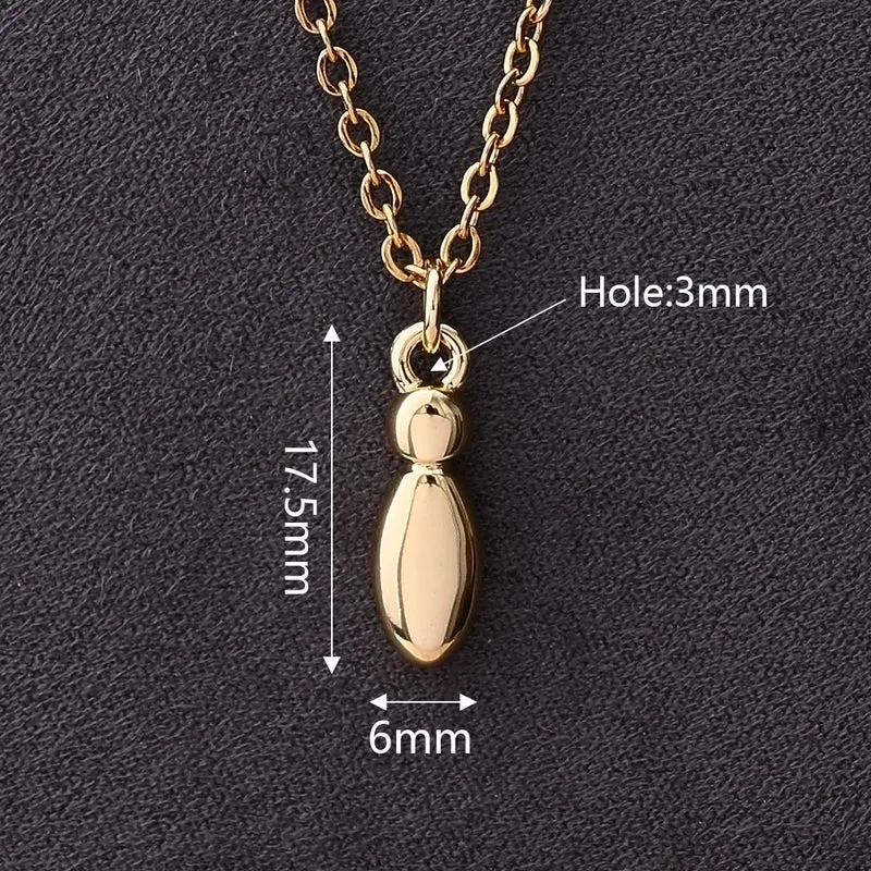 1 Pc/Package 18x12mm 18x11mm 18x13mm Hole 3~3.9mm Copper Gold Plated Letter Polished Pendant Chain