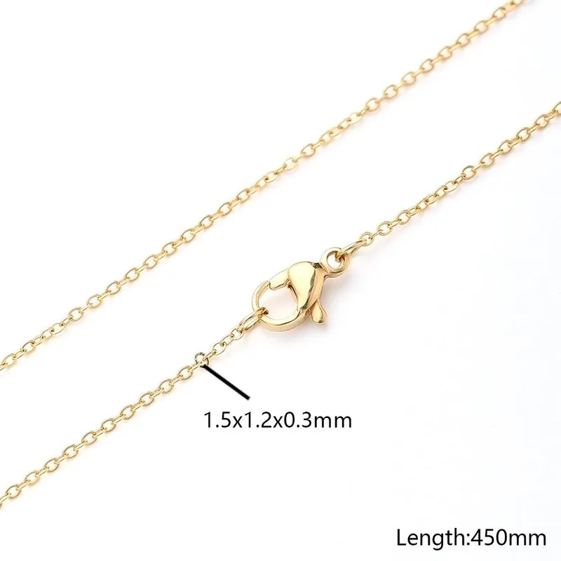 1 Pc/Package 18x12mm 18x11mm 18x13mm Hole 3~3.9mm Copper Gold Plated Letter Polished Pendant Chain