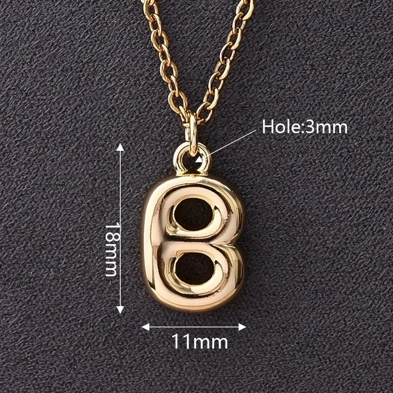 1 Pc/Package 18x12mm 18x11mm 18x13mm Hole 3~3.9mm Copper Gold Plated Letter Polished Pendant Chain