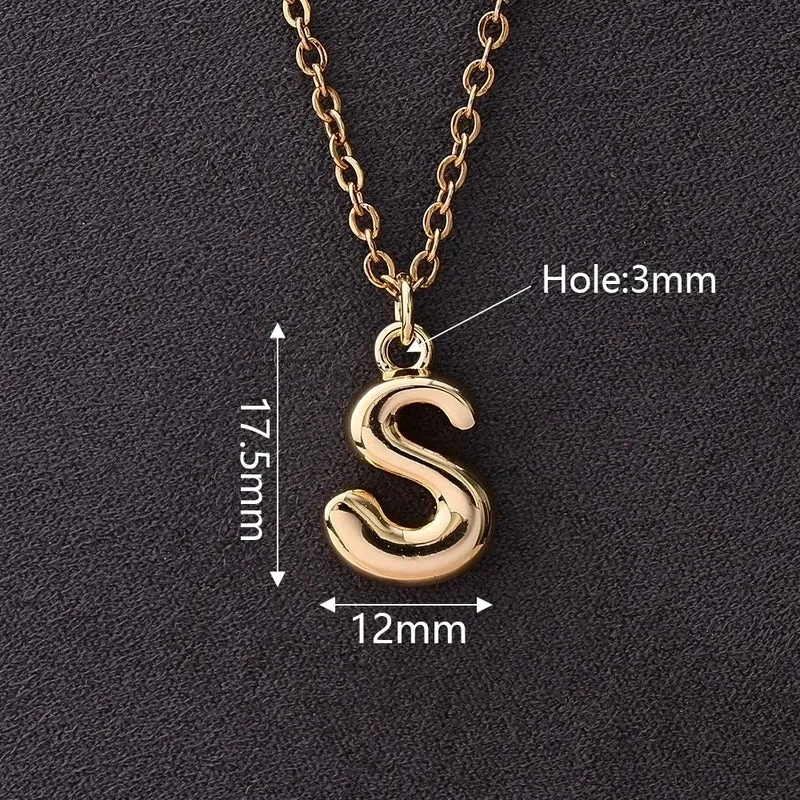 1 Pc/Package 18x12mm 18x11mm 18x13mm Hole 3~3.9mm Copper Gold Plated Letter Polished Pendant Chain