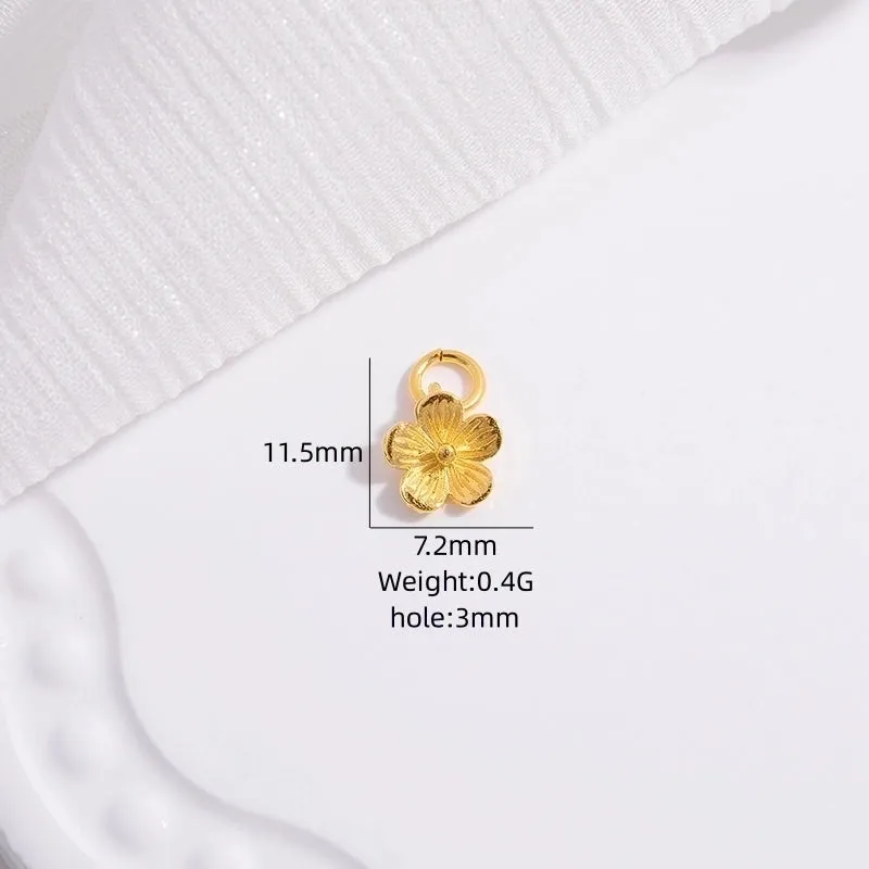 1 Piece 11.5*7.2mm Sterling Silver 18K Gold Plated Petal Lotus Carp Pendant