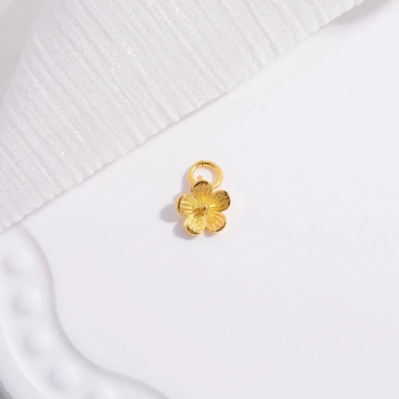 1 Piece 11.5*7.2mm Sterling Silver 18K Gold Plated Petal Lotus Carp Pendant