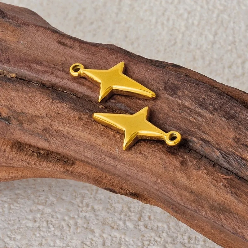 1 Piece  304 Stainless Steel 18K Gold Plated Star Pendant