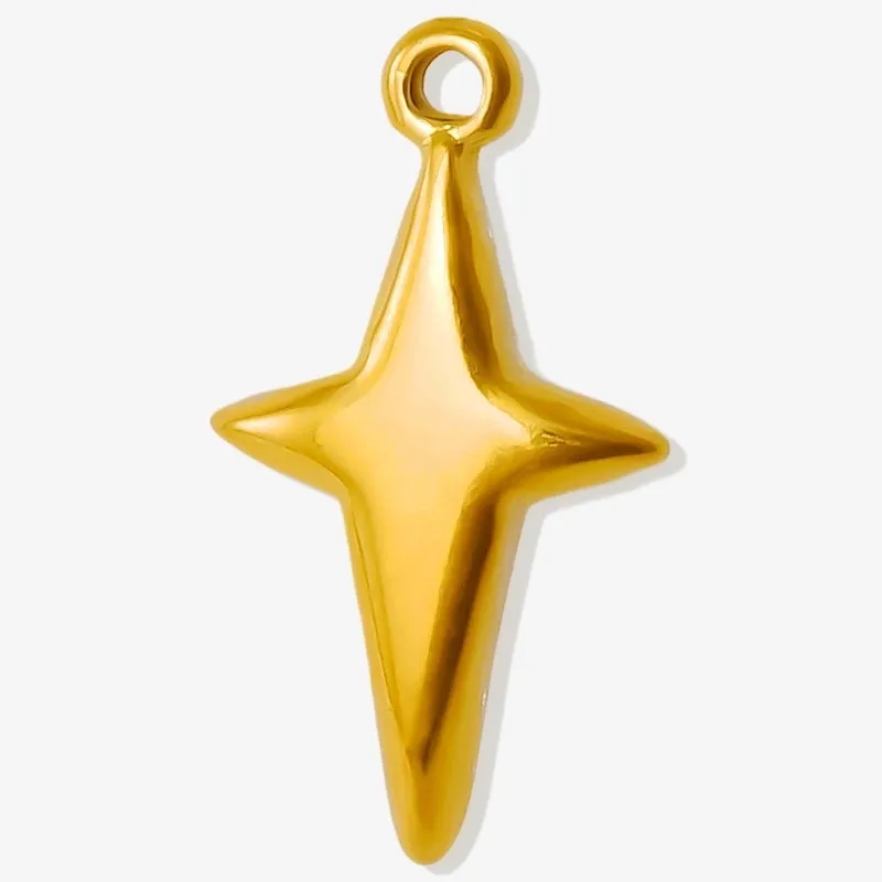 1 Piece  304 Stainless Steel 18K Gold Plated Star Pendant