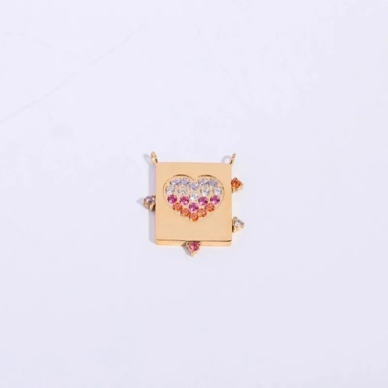 1 Piece 304 Stainless Steel Titanium Steel Zircon Gold Plated Heart Shape Butterfly Pendant Chain