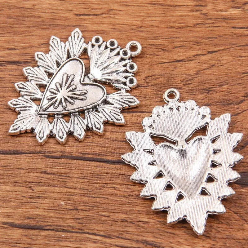 1 Piece Alloy Heart Shape Skull Pendant
