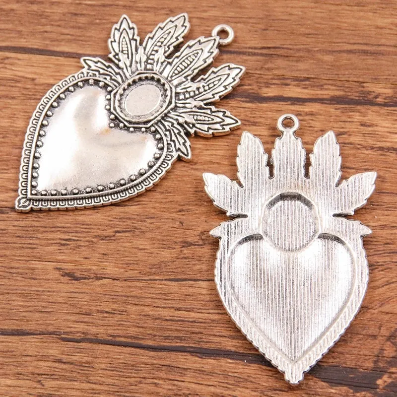 1 Piece Alloy Heart Shape Skull Pendant