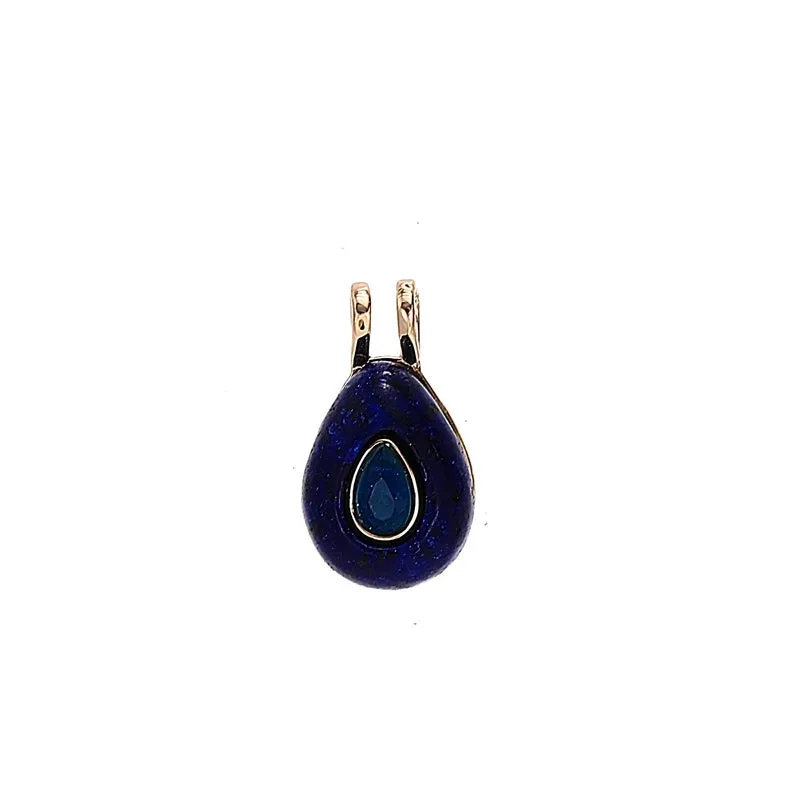 1 Piece Natural Stone Copper Zircon Gold Plated Oval Pendant Chain