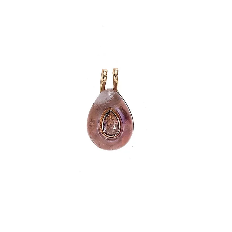 1 Piece Natural Stone Copper Zircon Gold Plated Oval Pendant Chain