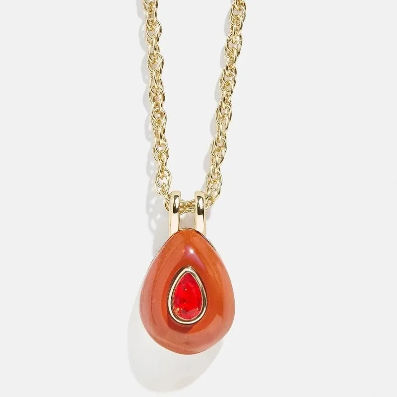 1 Piece Natural Stone Copper Zircon Gold Plated Oval Pendant Chain