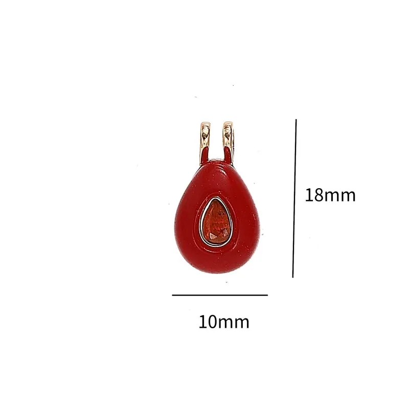 1 Piece Natural Stone Copper Zircon Gold Plated Oval Pendant Chain