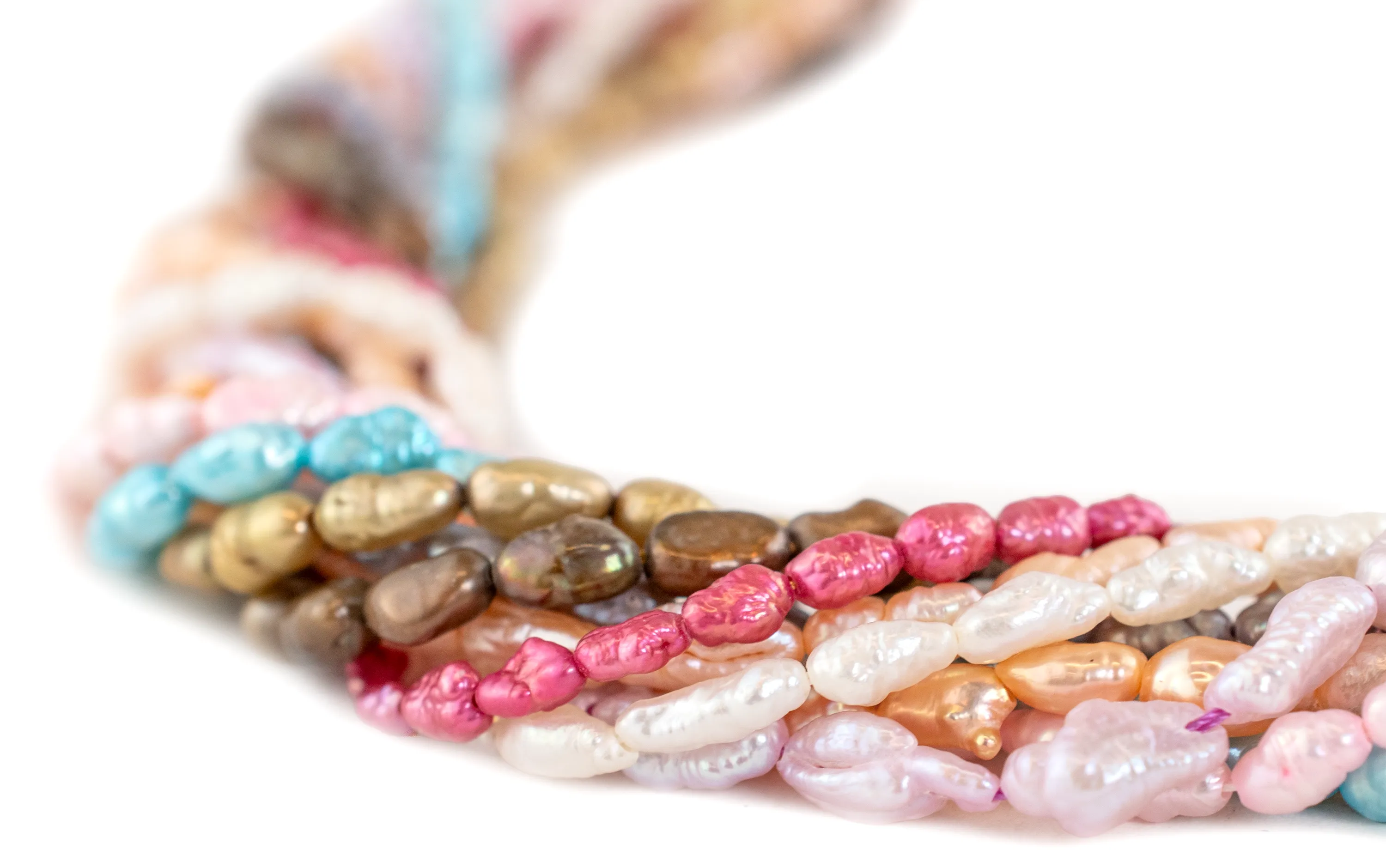 10 Strand Bundle: Vintage Rice Pearl Beads