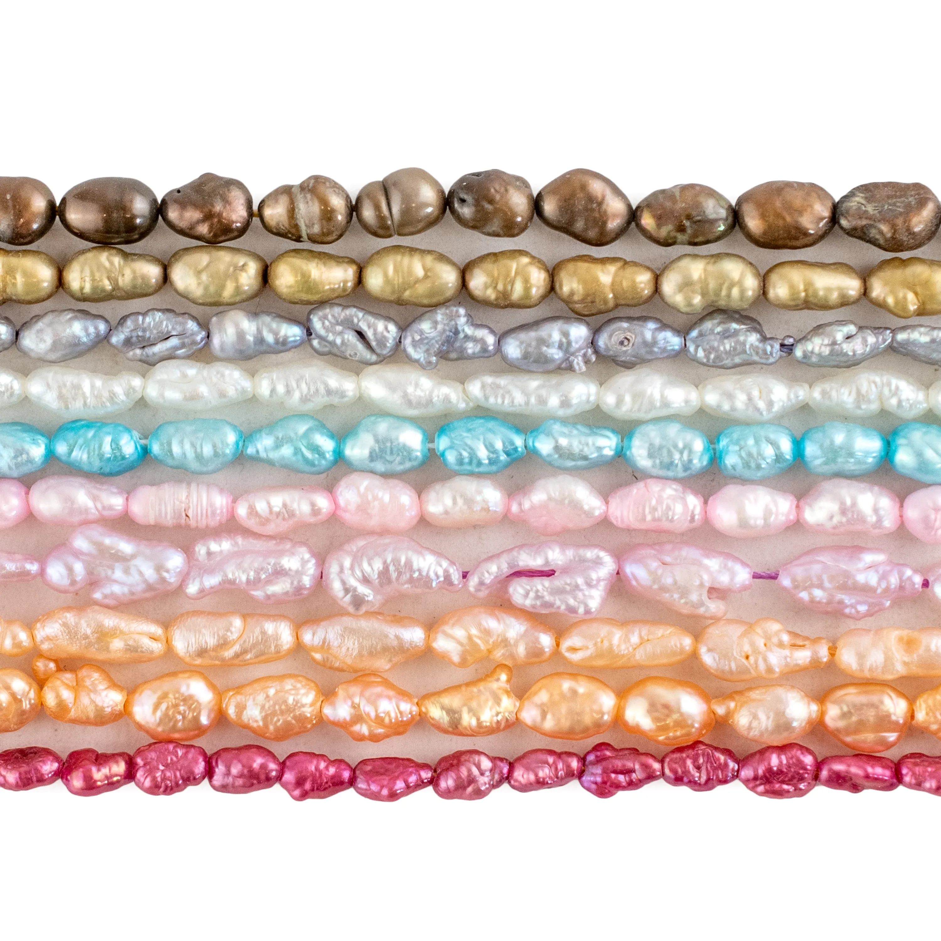 10 Strand Bundle: Vintage Rice Pearl Beads