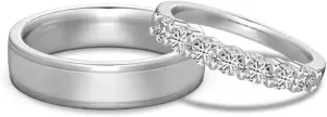 10K 14K 18K Gold Custom Couples Wedding Band Moissanite Wedding Rings for Him and Her Couples Promise Ring Size 3-16