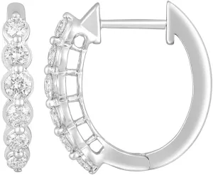 10K Gold or Silver Lab Grown Diamond Hoop Earrings (1/2 cttw, E-F Color, VS1 Clarity)