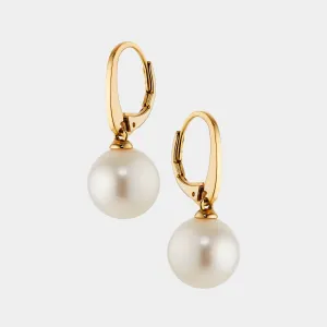 10MM GENUINE FRESHWATER PEARL  LEVERBACK EARRINGS