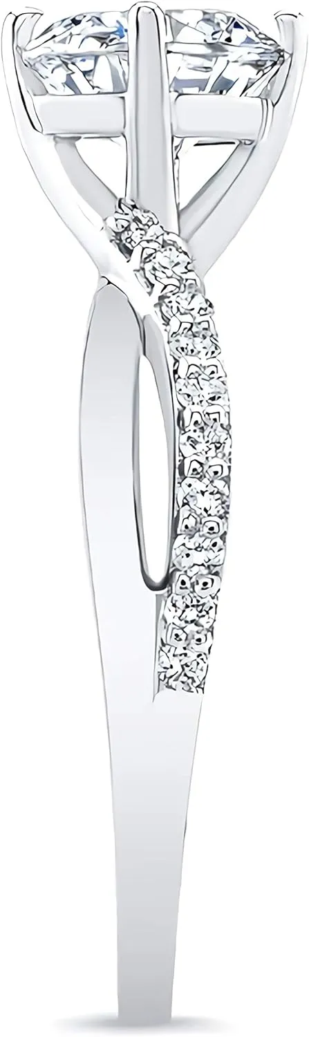 1.15 Carat (ctw) Moissanite Engagement Rings for Women 10K/14K/18K White Gold Ring Moissanite Rings
