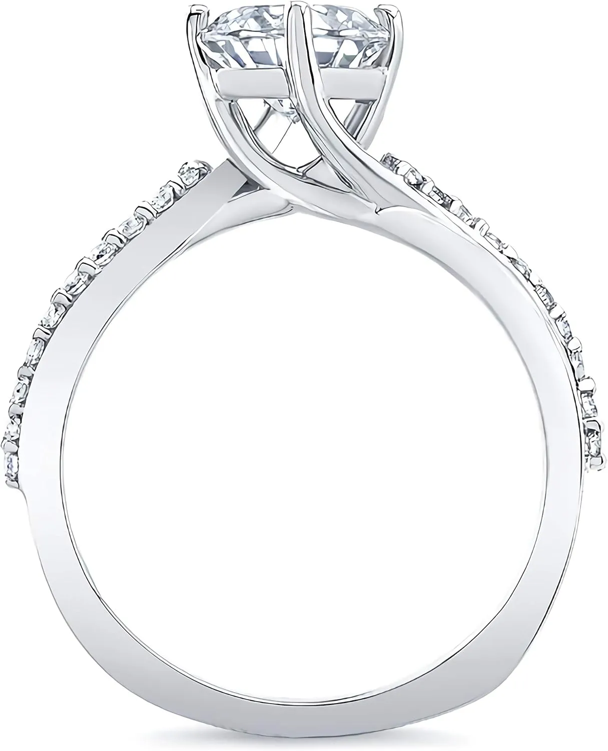 1.15 Carat (ctw) Moissanite Engagement Rings for Women 10K/14K/18K White Gold Ring Moissanite Rings