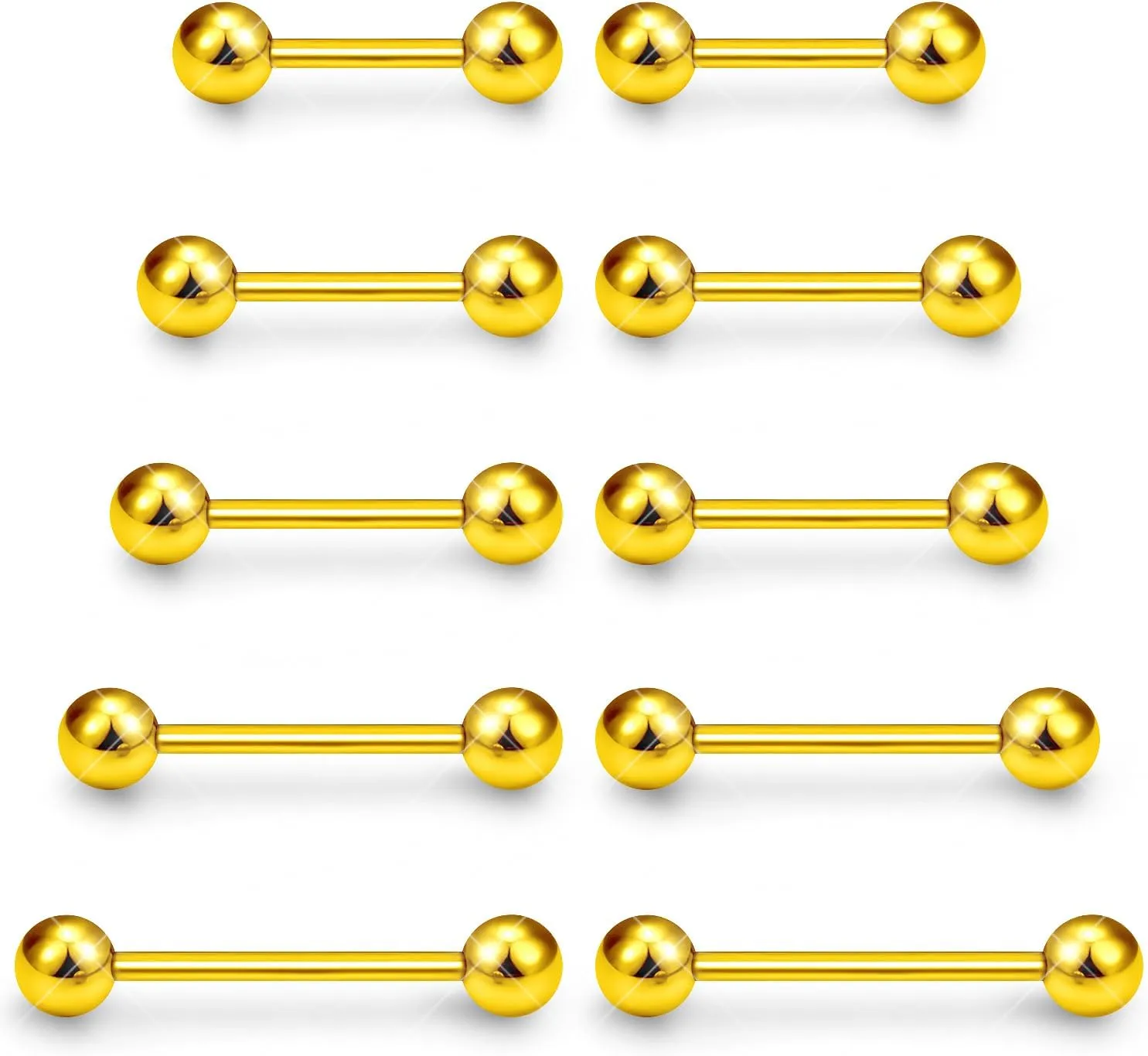 14G 16G Tongue Nipple Piercing Jewelry Surgical Steel Sterling Silver Nipple Rings Tongue Rings Bridge Piercing Long Metal Short Straight Barbell 12mm 14mm 16mm 18mm 22mm