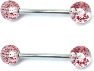 14G Stainless Steel Nipple Rings Colorful Bioplast Straight Barbell Bars Tongue Ring 16mm(1.6Inch) Body Piercing Jewelry