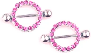 14G Stainless Steel Nipple Rings Glitter CZ Round Straight Barbell Bars Tongue Ring 16mm(5/8Inch) Body Piercing Jewelry
