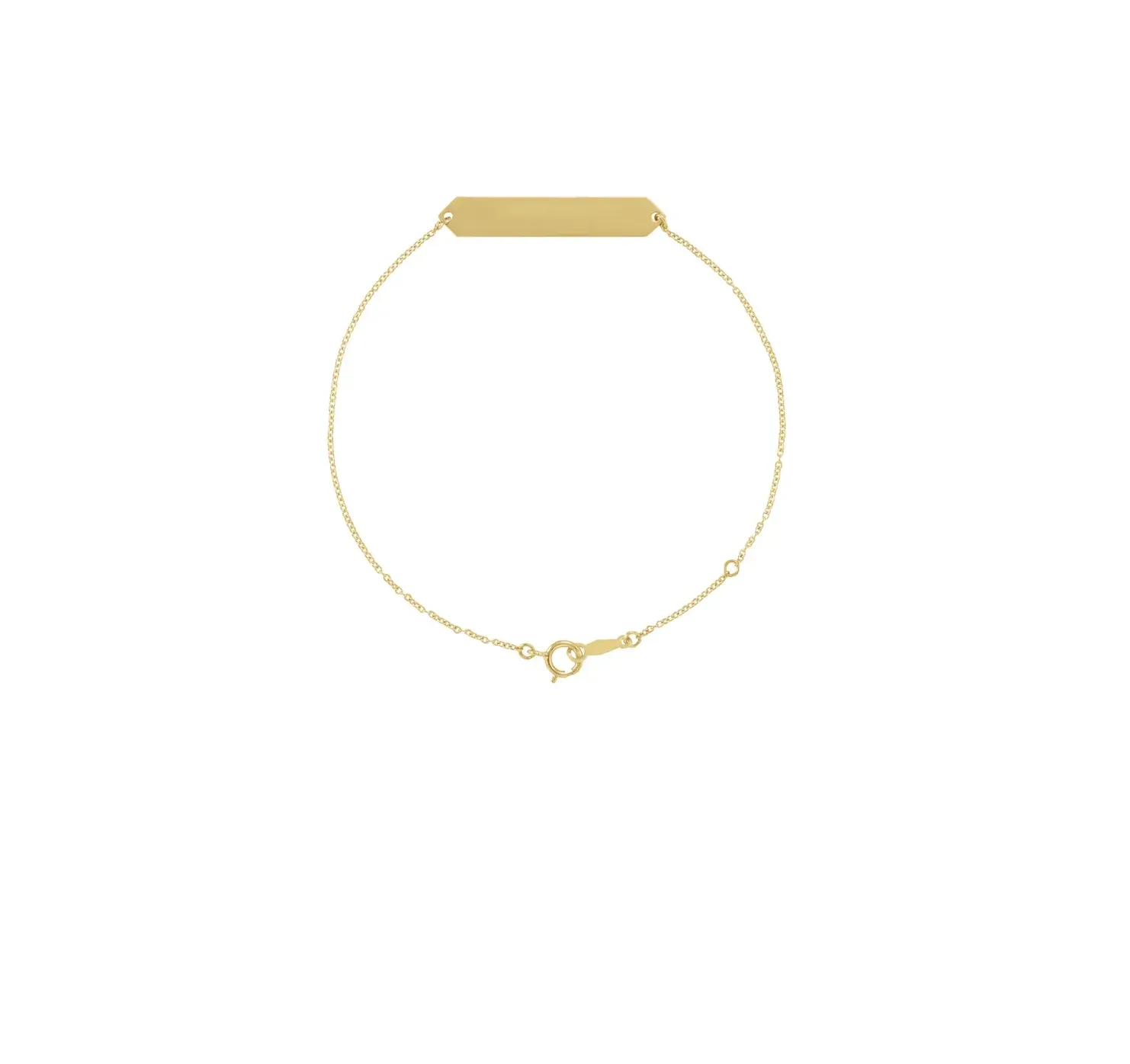 14K Gold Geometric Engravable 7-8" Bracelet