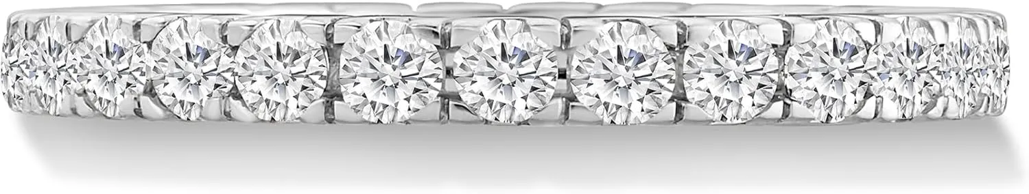 14K Gold or Platinum Plated Eternity Stackable Ring for Women with Cubic Zirconia | Size 5 to 9