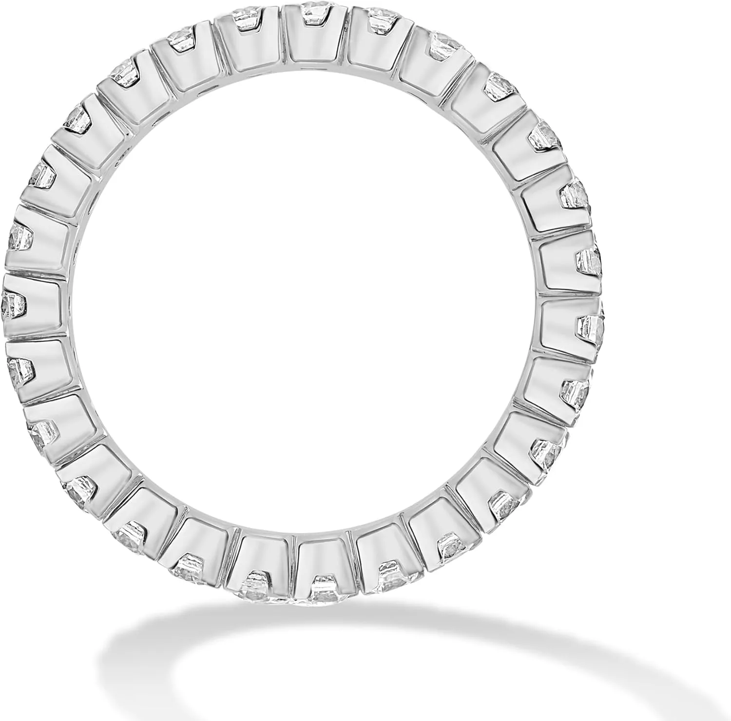 14K Gold or Platinum Plated Eternity Stackable Ring for Women with Cubic Zirconia | Size 5 to 9