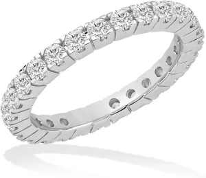 14K Gold or Platinum Plated Eternity Stackable Ring for Women with Cubic Zirconia | Size 5 to 9