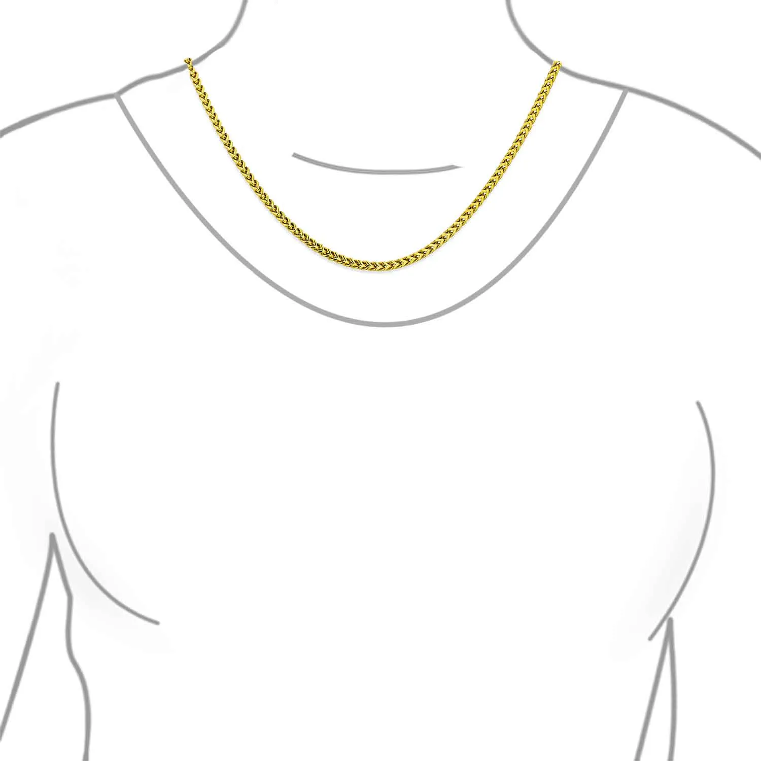 14K Gold Plated Black Stainless Steel Chain Necklace for Men - 5MM Curb Foxtail