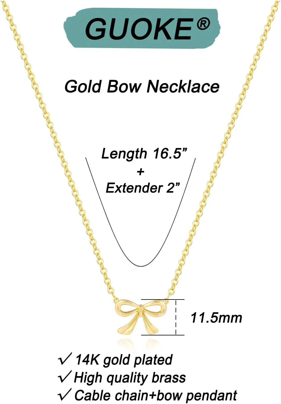 14K Gold Plated Dainty Butterfly Baseball Crown Compass Shell Starfish Airplane Bird Heart Lightning Leaf Turtle Horse Cherry Paperclip Bow Necklace Simple Jewelry