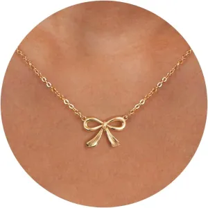 14K Gold Plated Dainty Butterfly Baseball Crown Compass Shell Starfish Airplane Bird Heart Lightning Leaf Turtle Horse Cherry Paperclip Bow Necklace Simple Jewelry