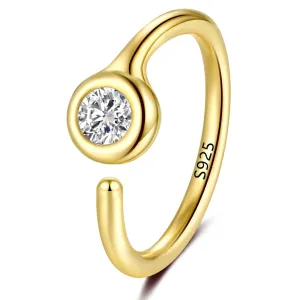 14K Gold Plated Solid 925 Sterling Silver Nose Ring Hoop for Women - Small Thin Dainty Nose Piercing Jewelry, 8mm 20 gauge