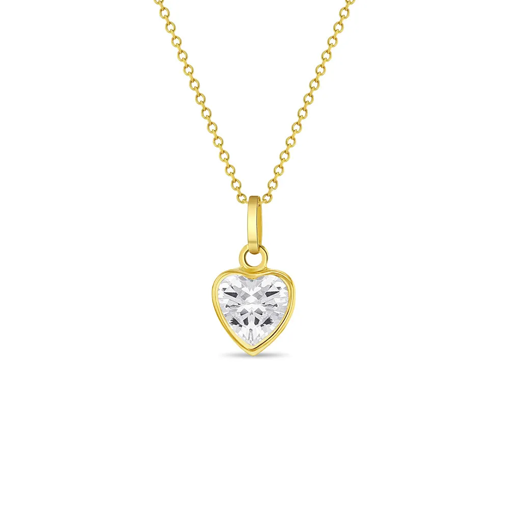 14k Gold Sparkling Heart Women's Pendant/Necklace