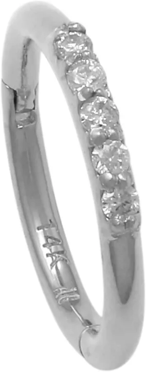 14k Real Solid Gold Diamond Hoop Earring  18 Gauge Nose Clicker Ring - Ideal for Multiple Piercing - Unisex Body Hoop With Diamonds - Perfect for Minimalist Design - Sold as a Single
