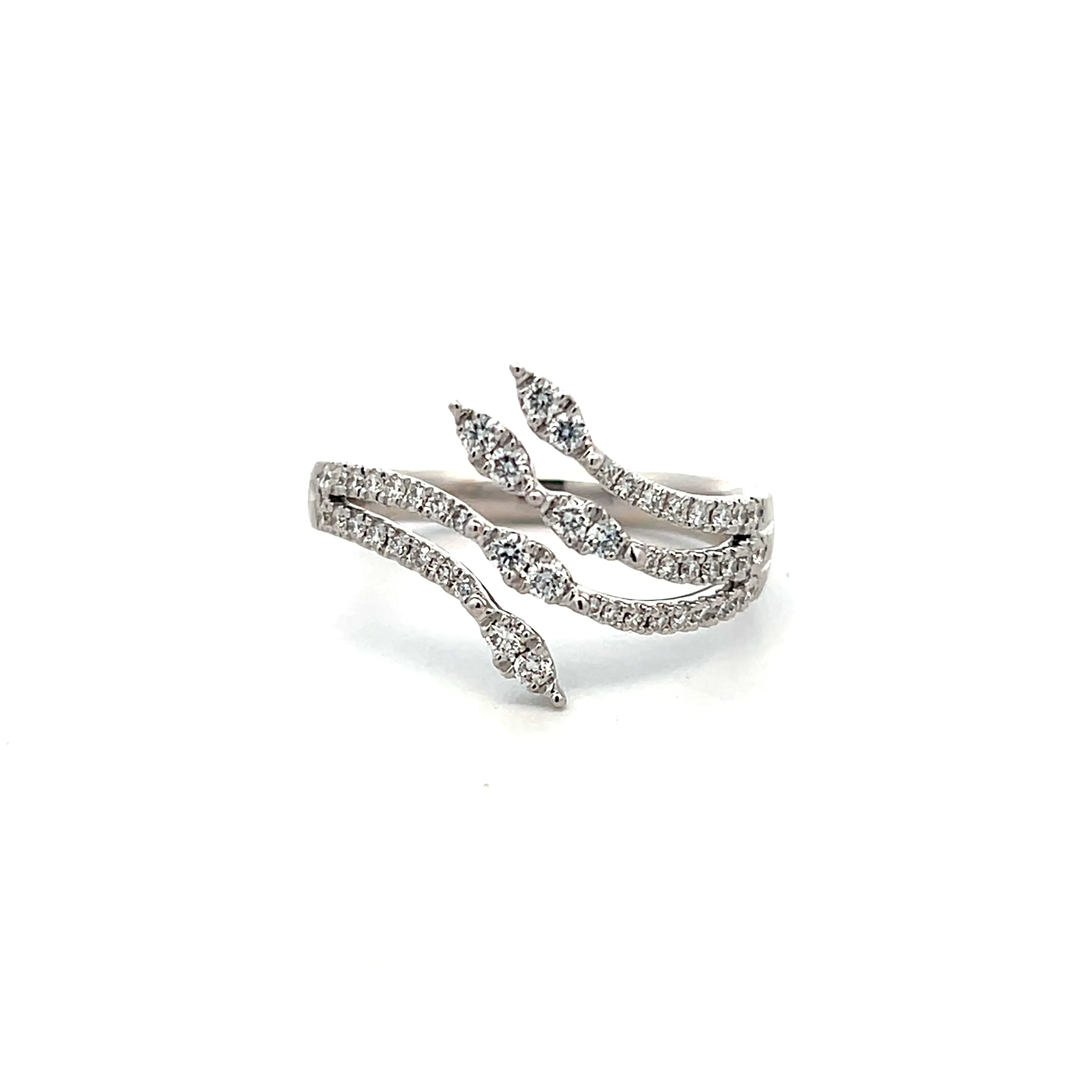 14K White Gold 0.40ctw Diamond Open Design Ring