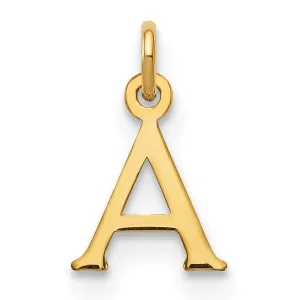 14k Yellow Gold Polished Finish Cut-Out Letter A Initial Design Charm Pendant