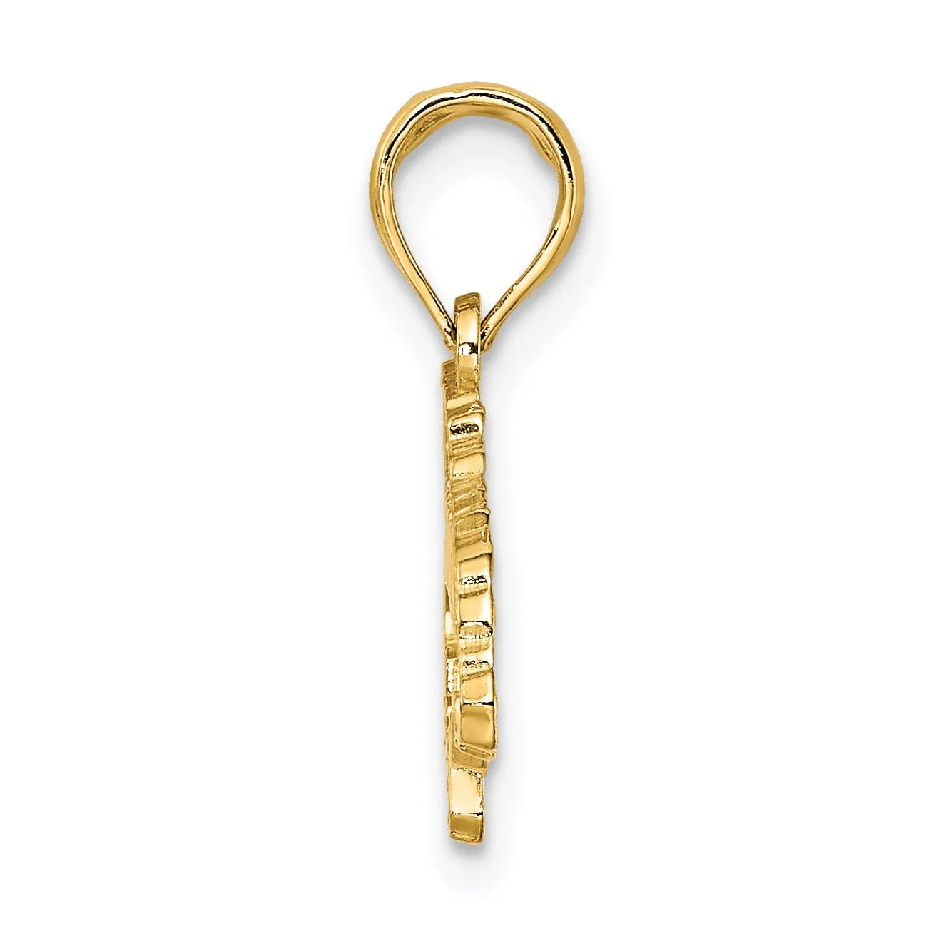 14k Yellow Gold Polished Finish Map Shape of JAMAICA Charm Pendant
